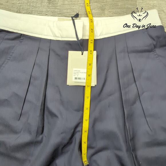 Officine Generale Elia Italian Fresco Wool Wide Leg Pants Size 40 (12) - Picture 4 of 6